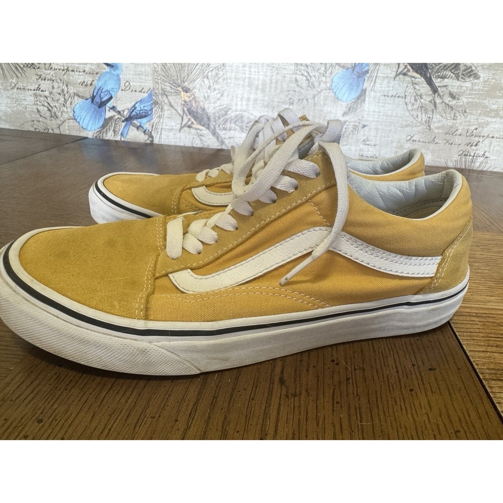 Vans Men's Size 7.5 Yellow Gold Suede Canvas Low Top Off The Wall Skateboard